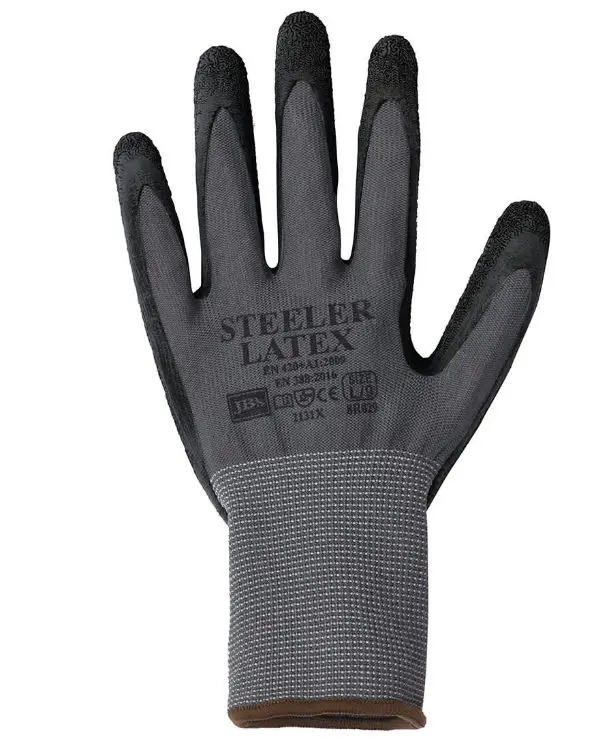 Picture of JB's Steeler Crinkle Latex Glove (12 Pk) Grey/Black