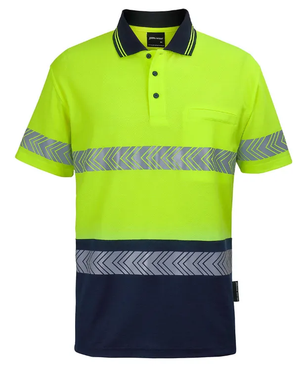 Picture of JB's Hv S/S D+N C/Back Segmented Tape Polo Lime/Navy