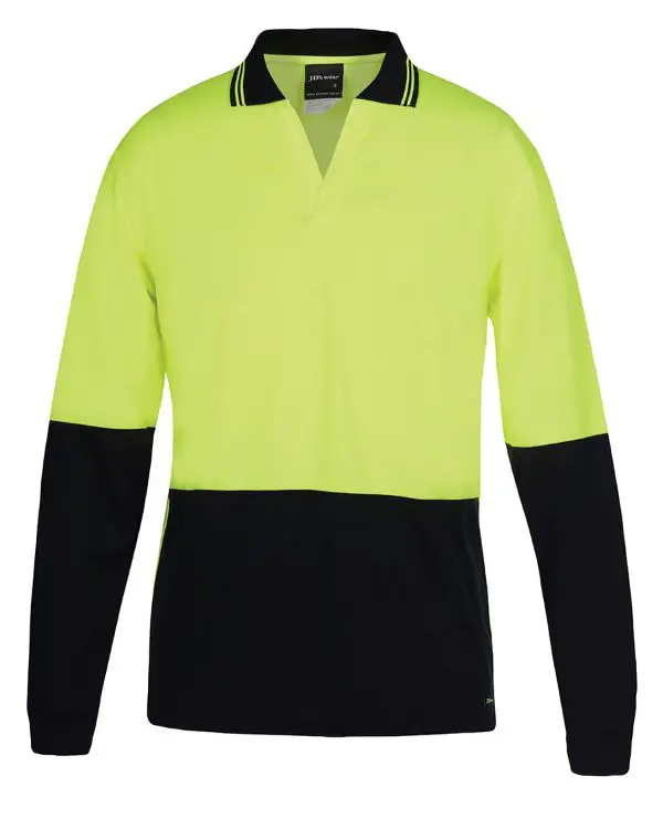 Picture of JB's Hv 4602.1 L/S Non Button Polo Lime/Navy