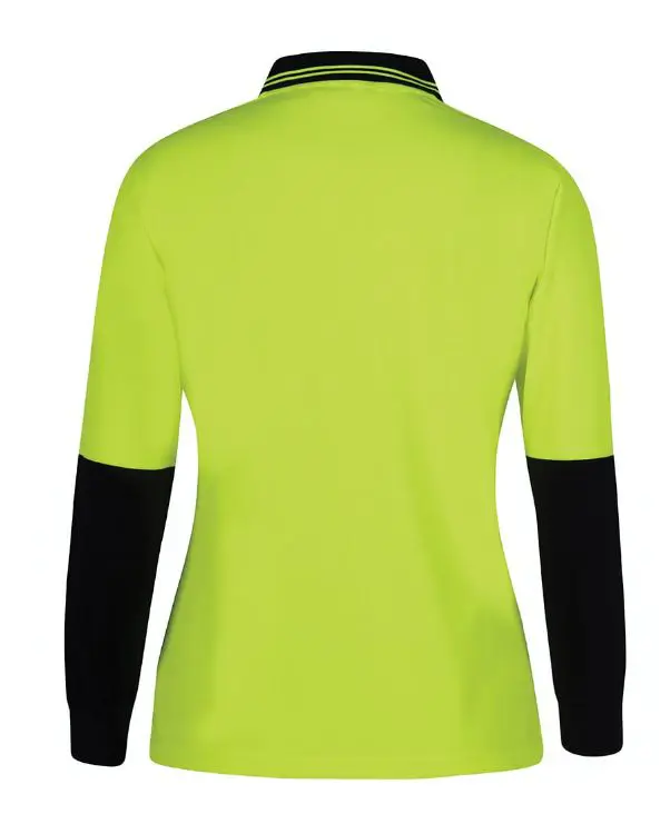 Picture of JB's Ladies Hv L/S Comfort Polo Lime/Navy