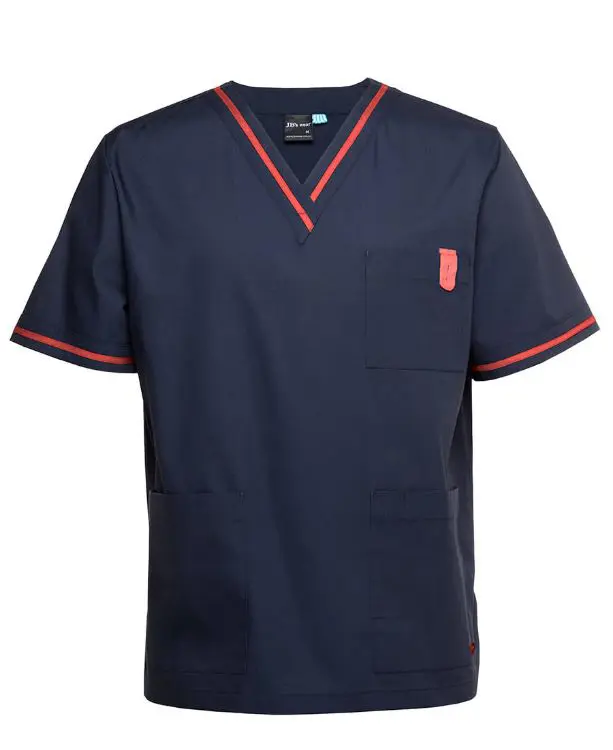 Picture of JB's Contrast Unisex Scrubs Top Navy/