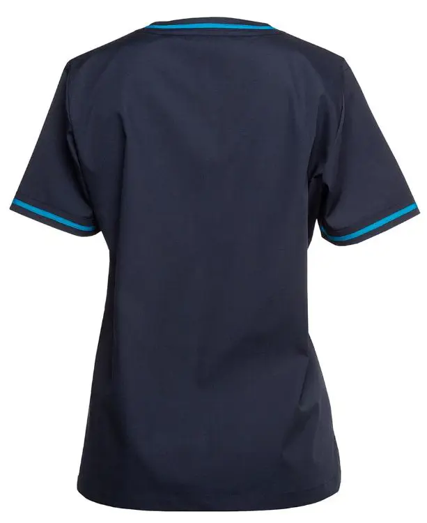 Picture of JB's Contrast Ladies Scrubs Top Navy/