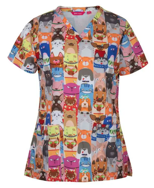 Picture of JB's Ladies Scrub Top Printed