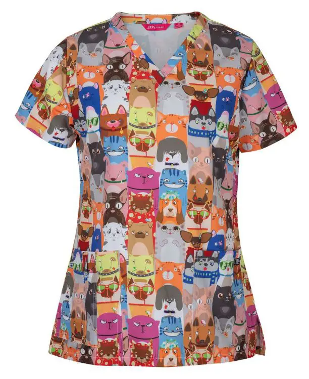 Picture of JB's Ladies Scrub Top Printed