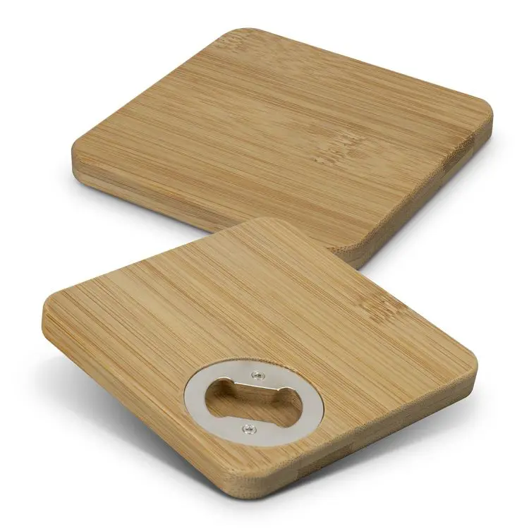 Picture of Bamboo Bottle Opener Coaster - Set of 2 - Square