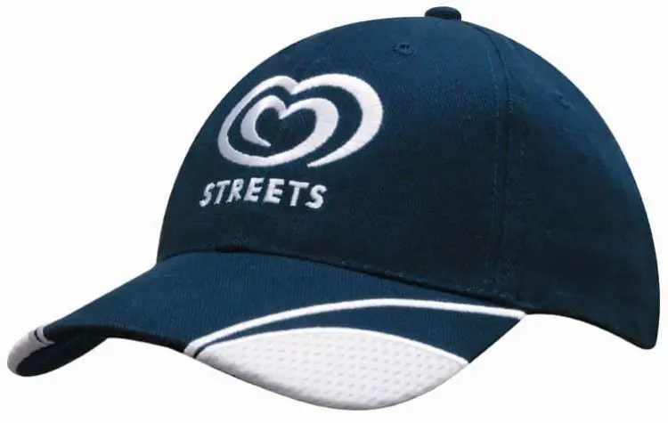 Picture of Brushed Heavy Cotton Cap with Mesh Inserts on Peak