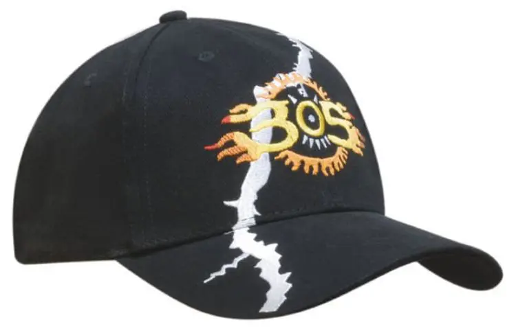 Picture of Brushed Heavy Cotton Cap with Lightening Bolt Embroidery