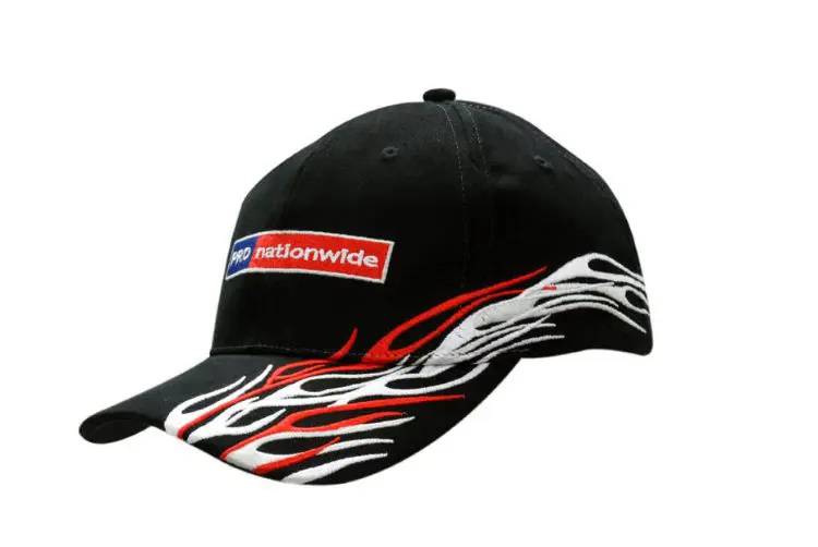 Picture of Brushed Heavy Cotton Cap with Peak & Crown Flame Embroidery