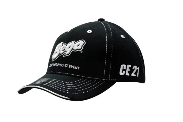 Picture of Brushed Heavy Cotton Cap with Open Lip Sandwich and Contrast Stitching