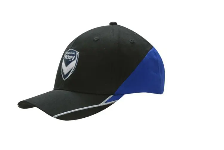Picture of Brushed Heavy Cotton Cap with Fabric Inserts on Crown & Peak, Embroidered Lines on Peak