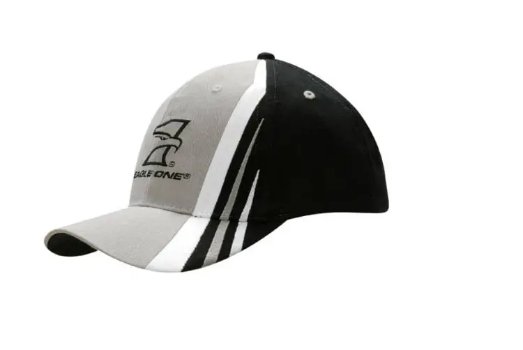 Picture of Brushed Heavy Cotton Cap with Fabric Inserts and Embroidery on Crown & Peak