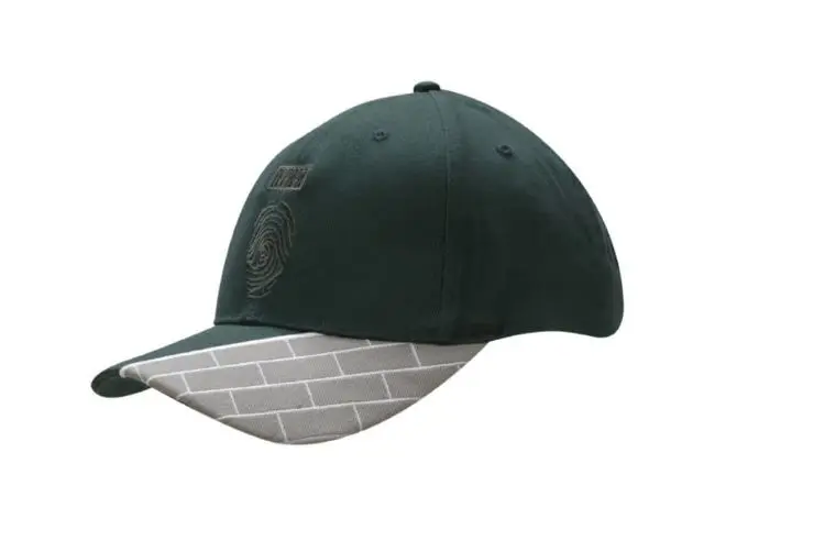 Picture of Brushed Heavy Cotton Cap with Fabric Insert & Embroidered Blocks on Peak