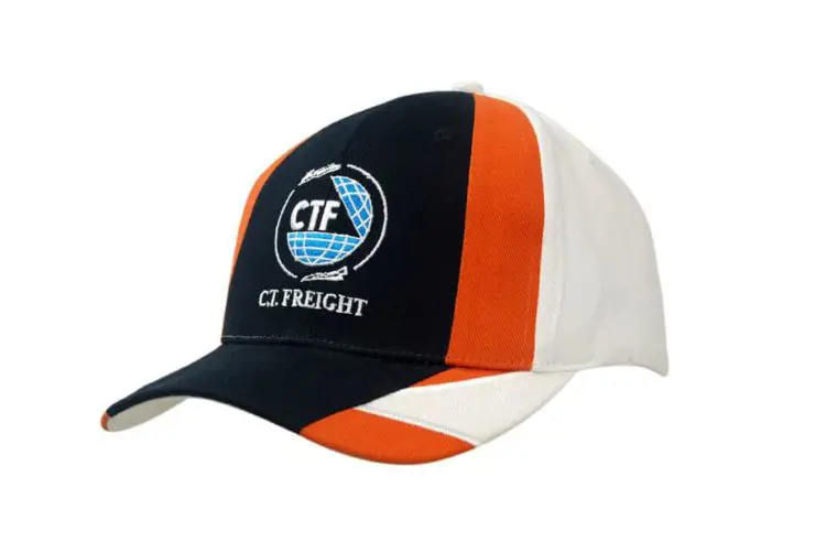 Picture of Brushed Heavy Cotton Cap with Fabric Inserts on Crown & Peak, Embroidered Lines on Peak