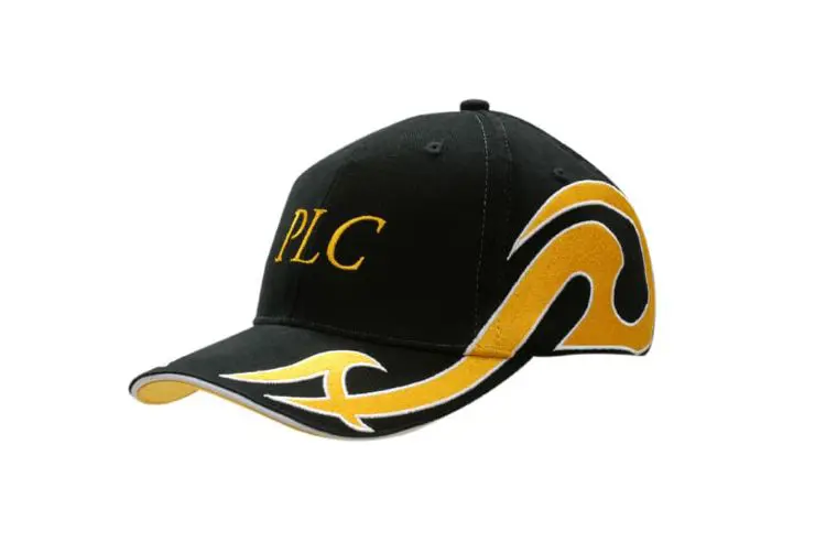 Picture of Brushed Heavy Cotton Cap with Sandwich Trim and Embroidery Design on Crown & Peak