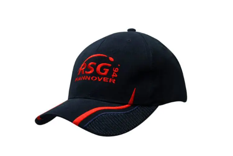 Picture of Brushed Heavy Cotton Cap with Peak Mesh Inserts/Embroidery