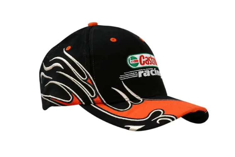 Picture of Brushed Heavy Cotton Cap with Flame Design on Crown & Peak