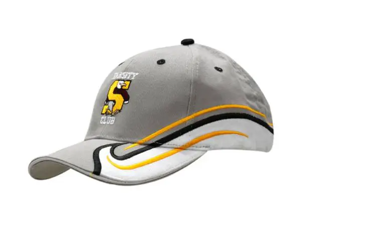 Picture of Brushed Heavy Cotton Cap with Sandwich Trim & Fabric Inserts/Embroidery on Crown & Peak