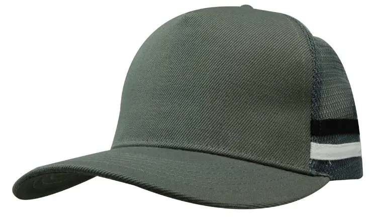 Picture of American Premium Twill/Mesh Deep Fit Trucker Cap with Stripes